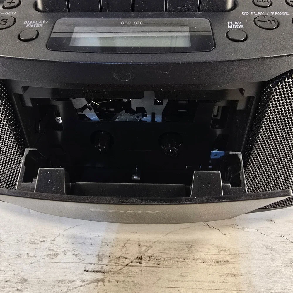 TESTED Sony CFD-S70 Portable CD Player Cassette Radio Boombox Black Mega Bass